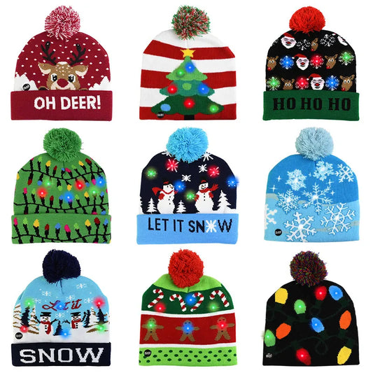 LED Christmas Knitted Beanie