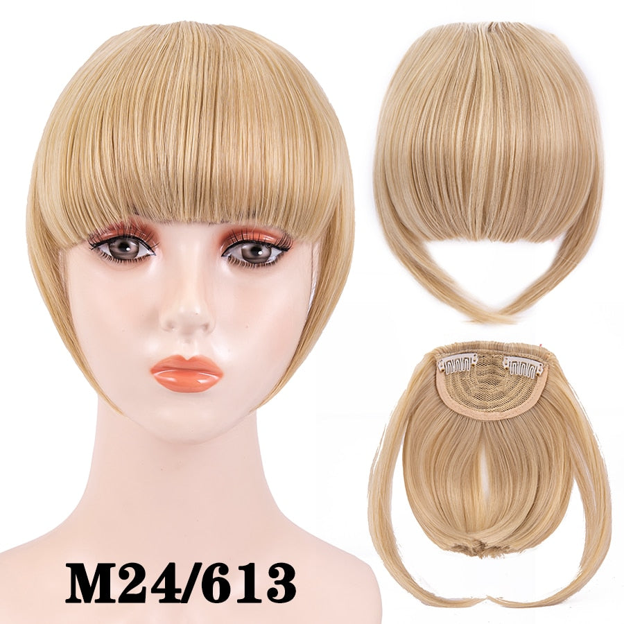 Leeons Short Synthetic Bangs Heat Resistant Hairpieces