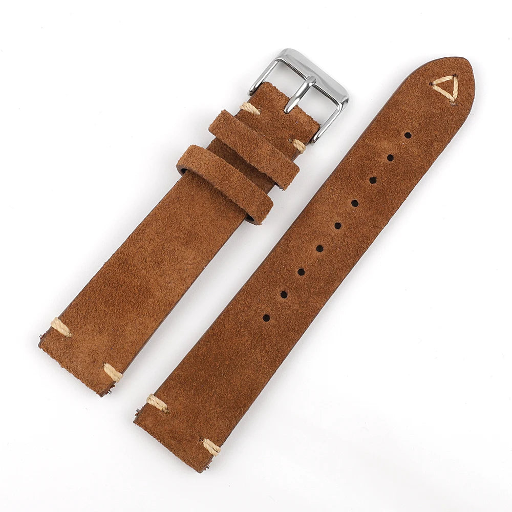 Suede Leather Watch Strap Replacement Band
