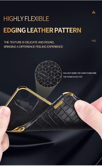 Crocodile Texture Ring Stand Phone Case