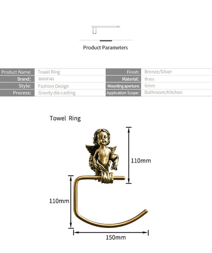 Bronze Classic Angel Towel Ring