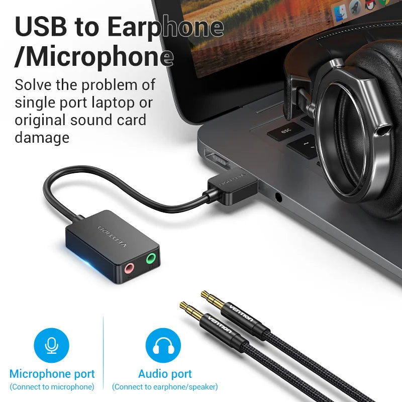 USB External Sound Card Adapter