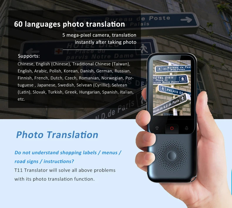 T11 AI Smart Language Translator Device