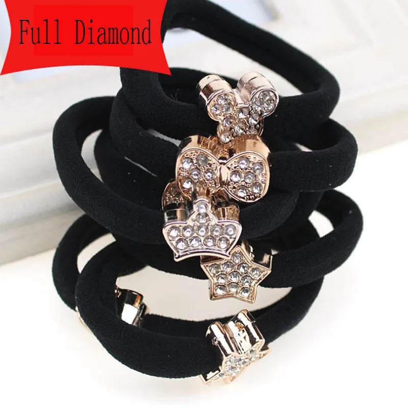 Korean Black Elastic Hair Bands Set