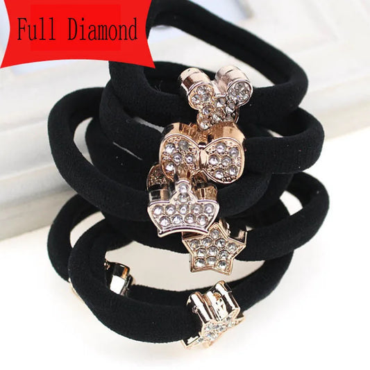 Korean Black Elastic Hair Bands Set