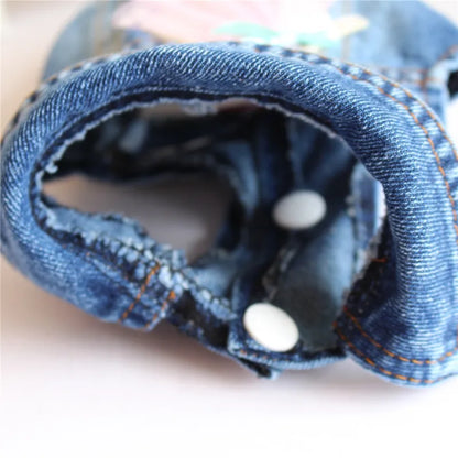 Denim Dog Jacket with Hood