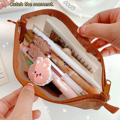 Cute Bear Transparent Mesh Pencil Case