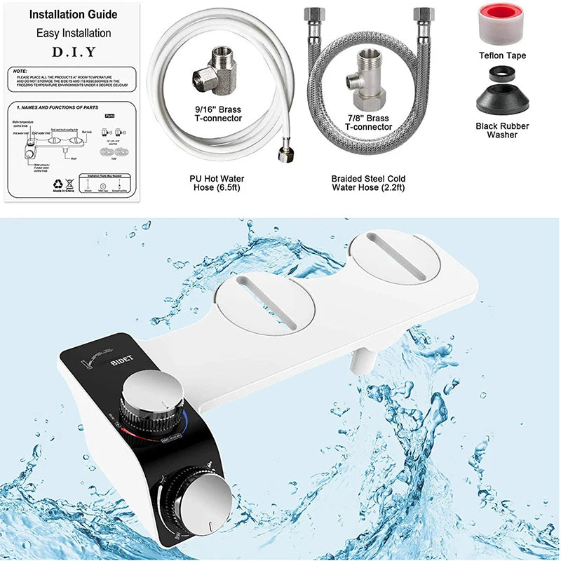 Dual Nozzle Bidet Toilet Seat Attachment