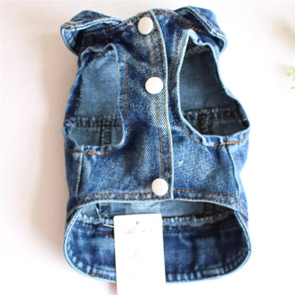Denim Dog Jacket with Hood