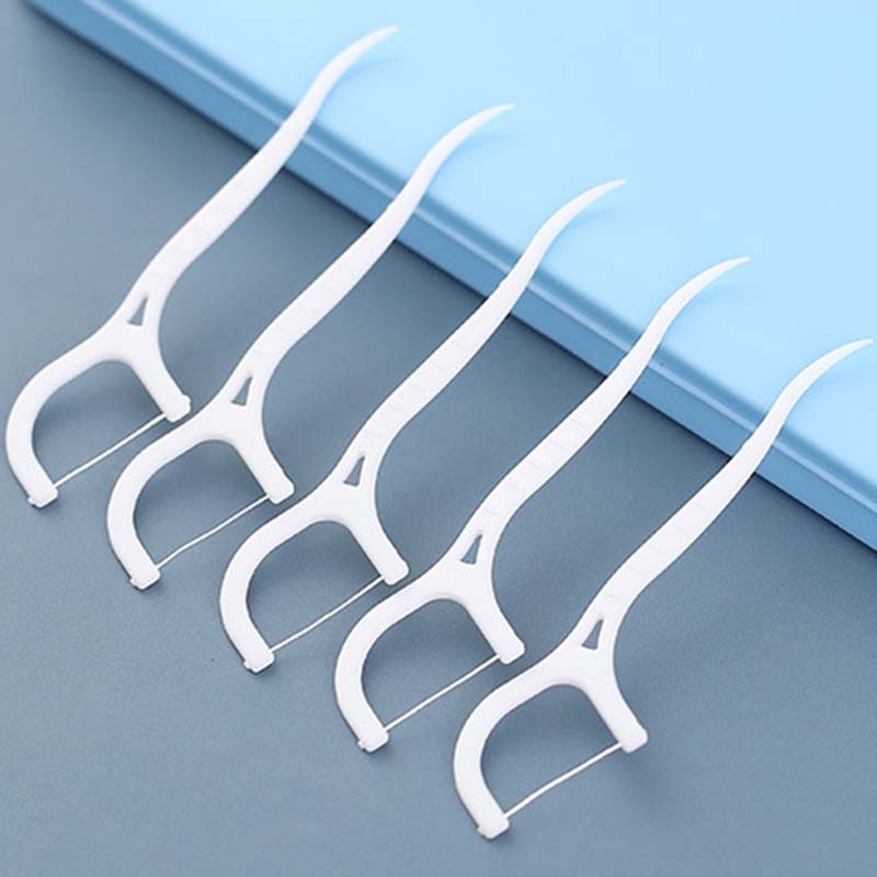 100Pcs Dental Floss Flosser Picks Toothpicks