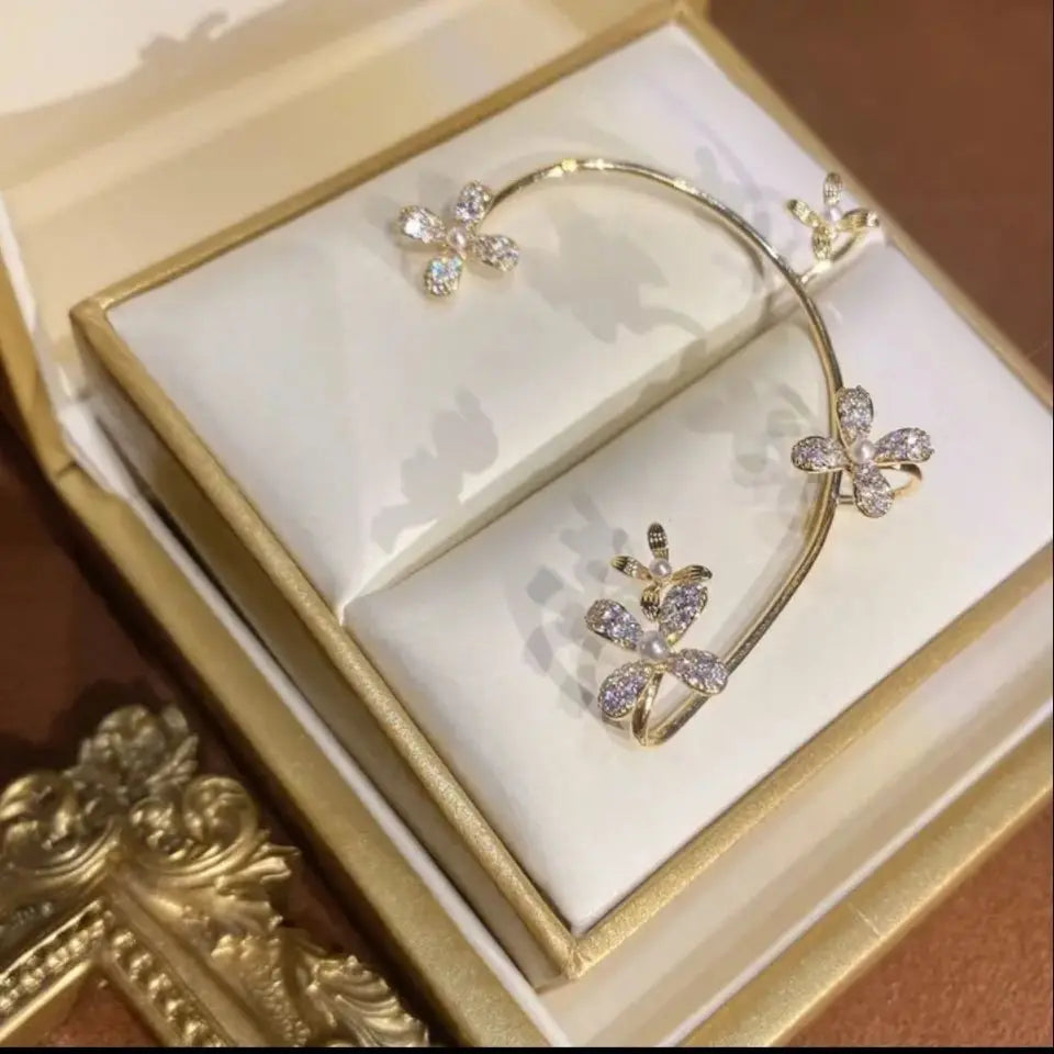 925 Silver Butterfly Clip Earrings