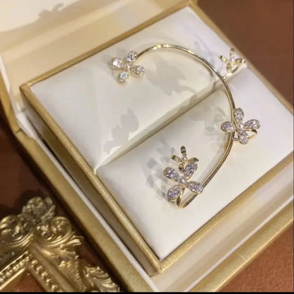 925 Silver Butterfly Clip Earrings