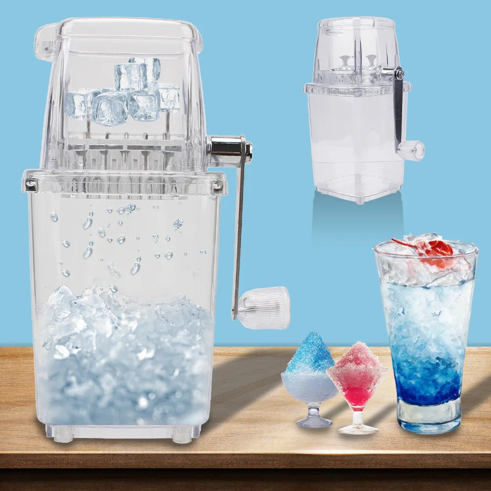 Portable 1.25L Hand Crank Ice Shaver for Drinks, Cocktails & Desserts