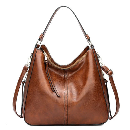 Women’s Vintage PU Leather Shoulder Tote & Crossbody Bag