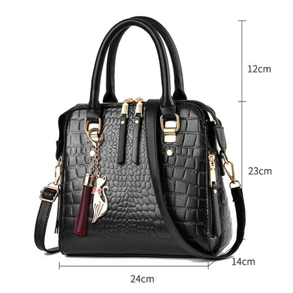 Crocodile Embossed PU Leather Tote Bag