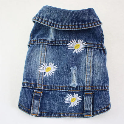 Denim Dog Jacket with Hood