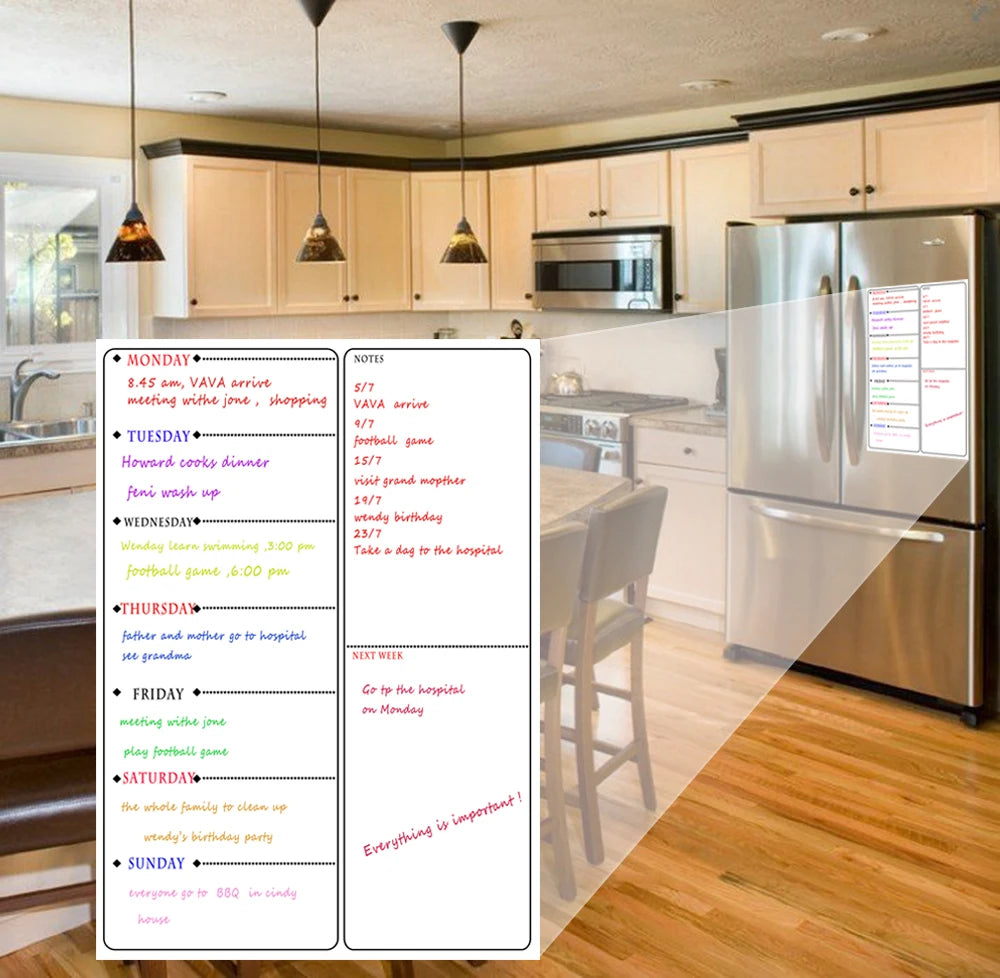 Magnetic A3 Weekly Planner Board Set for Refrigerator