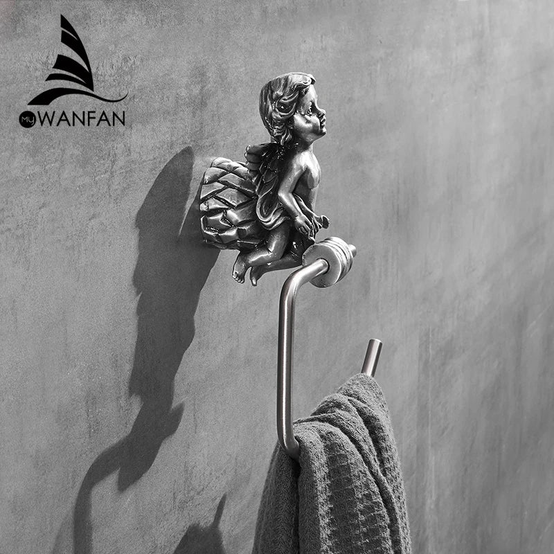 Bronze Classic Angel Towel Ring