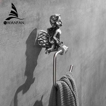 Bronze Classic Angel Towel Ring