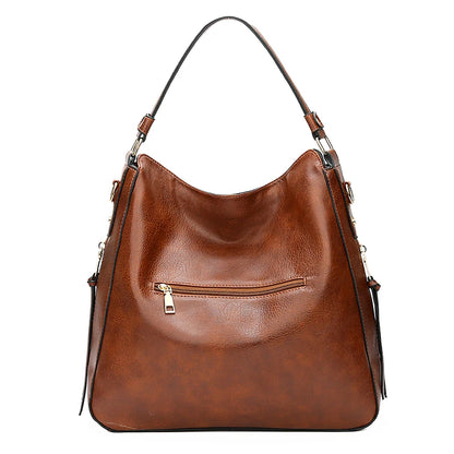 Women’s Vintage PU Leather Shoulder Tote & Crossbody Bag
