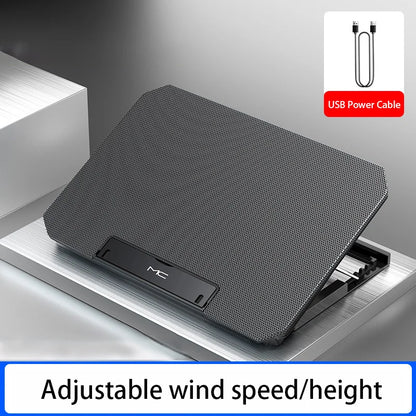 Adjustable Dual-Fan Laptop Cooler Stand with 2 USB Ports
