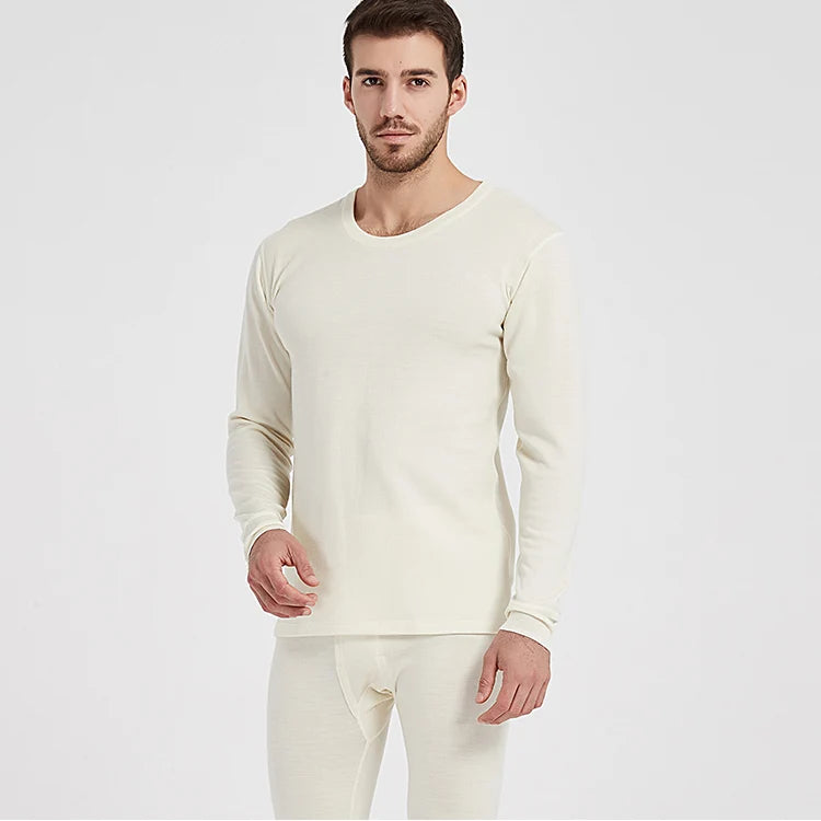 Men’s 100% Merino Wool Thermal Underwear Set – 250gsm Winter Base Layer