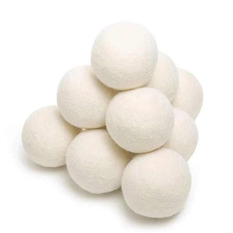 Natural Wool Dryer Balls – Reusable Laundry Fabric Softener Set