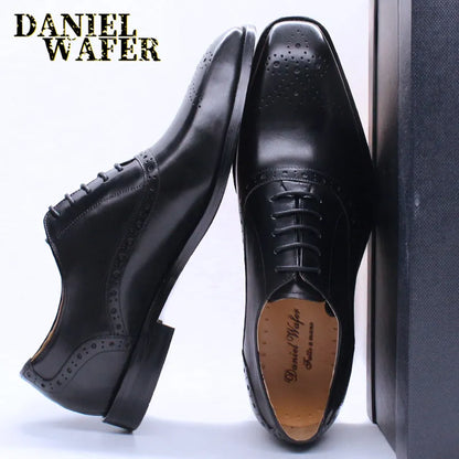 Luxury Mens Oxford Genuine Leather Shoes