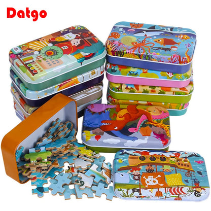 Wooden Cartoon Puzzle Set