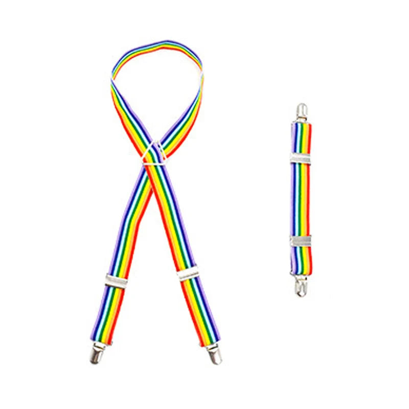 Rainbow Dog Diaper Suspenders with Adjustable Clips