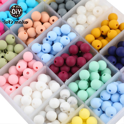 9mm 50pc Silicone Beads For Making Necklace