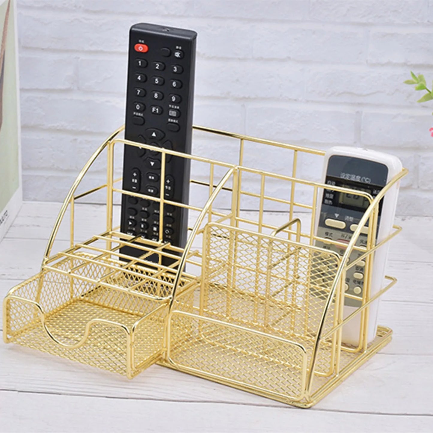 Rose Gold Mesh Desk Organizer