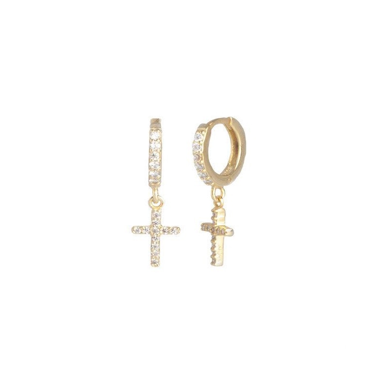 Earrings small cross for women