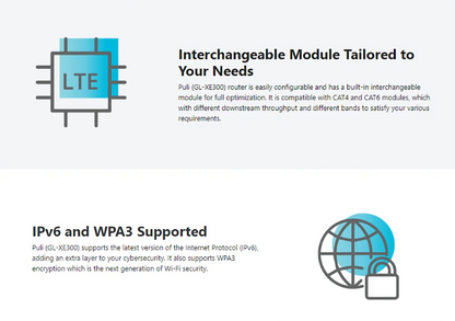 GL-XE300 OpenWrt Travel WiFi Hotspot with Battery