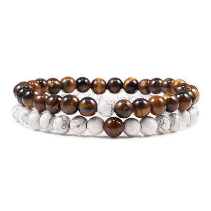 Set Bracelet  Natural Lava Stone Tiger Eye