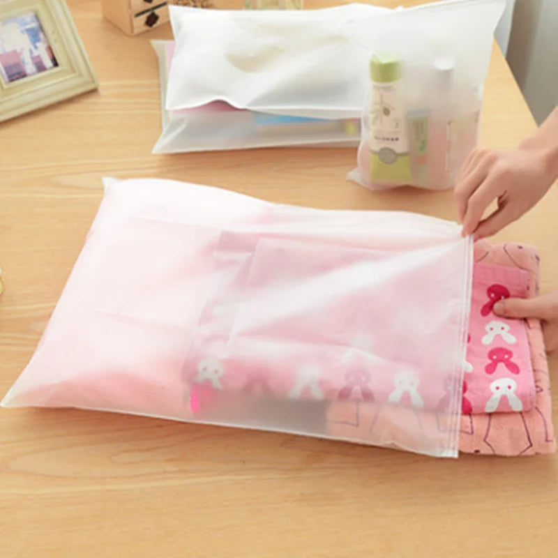 30Pcs Plastic Storage Bag Matte Clear With Zipper