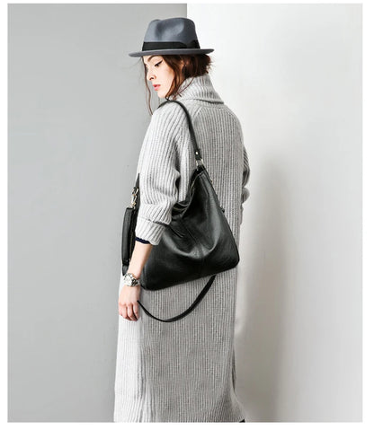 Women’s Vintage PU Leather Shoulder Tote & Crossbody Bag