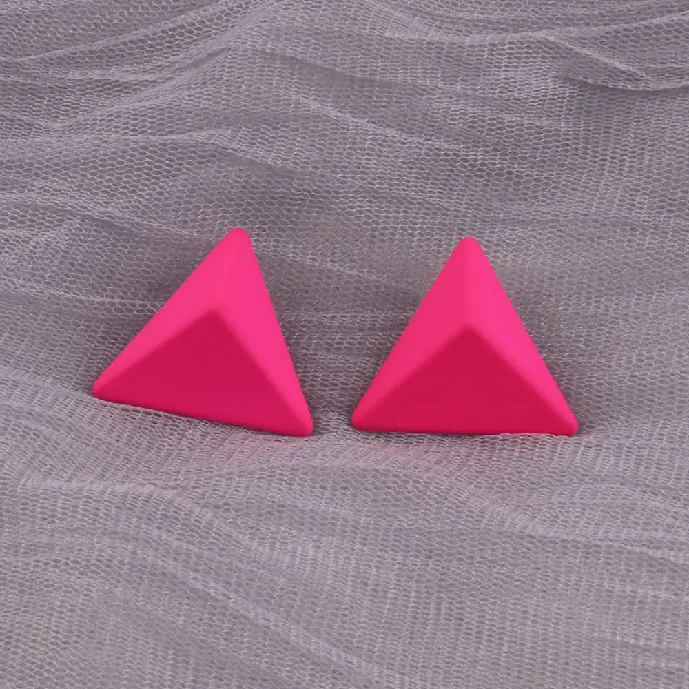 Geometry Neon Round Square Acrylic Earrings
