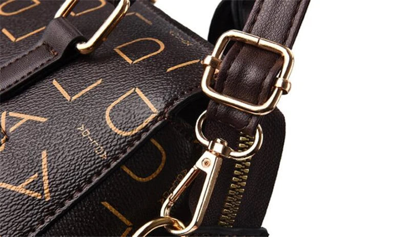 Large PU Leather Monogram Tote Handbag