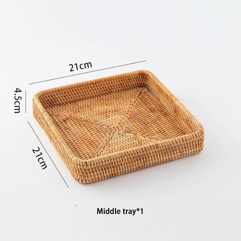 Handwoven Rattan Storage Tray