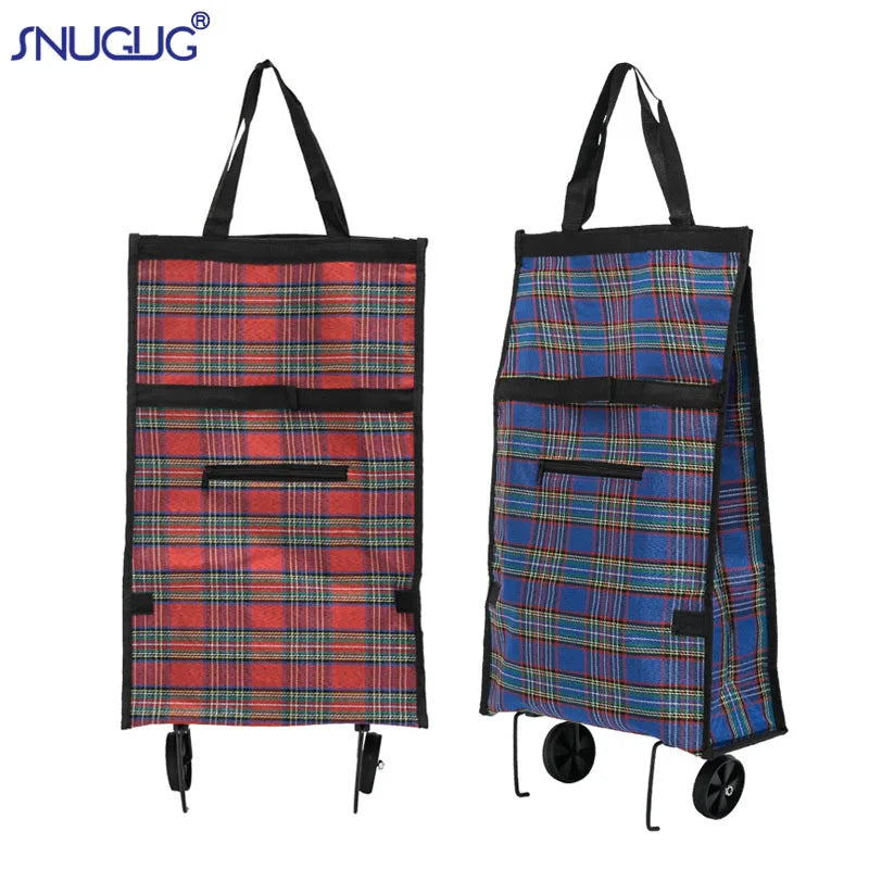 Folding Reusable Grocery Shopping Trolley Bag With Wheels