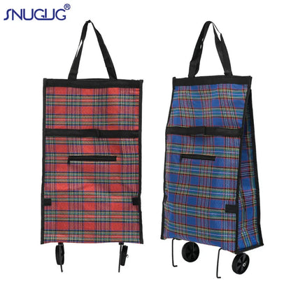 Folding Reusable Grocery Shopping Trolley Bag With Wheels