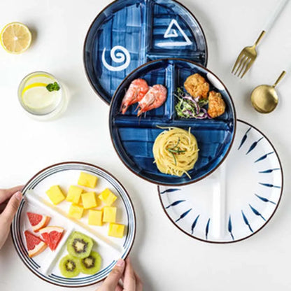 Japanese Divided Ceramic Dinner Plate