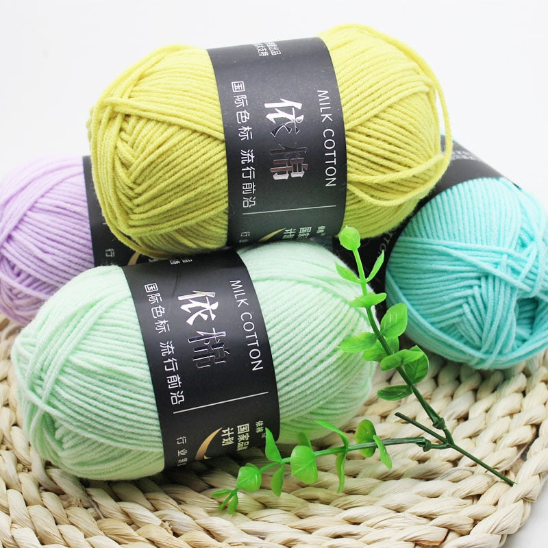 50g/Set 4ply Milk Cotton Knitting Wool Yarn