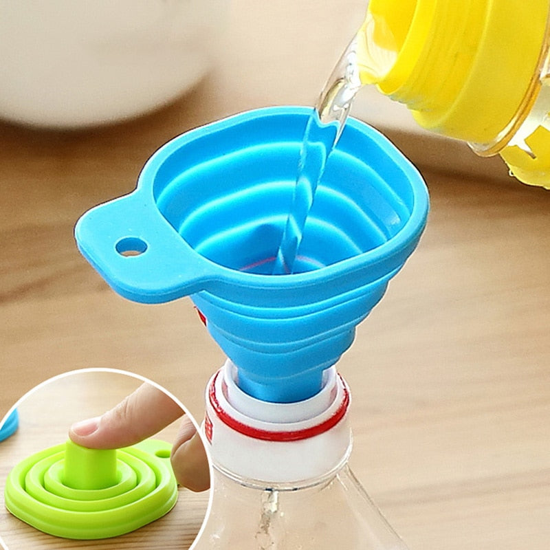 High quality 1pc new mini silicone foldable funnel