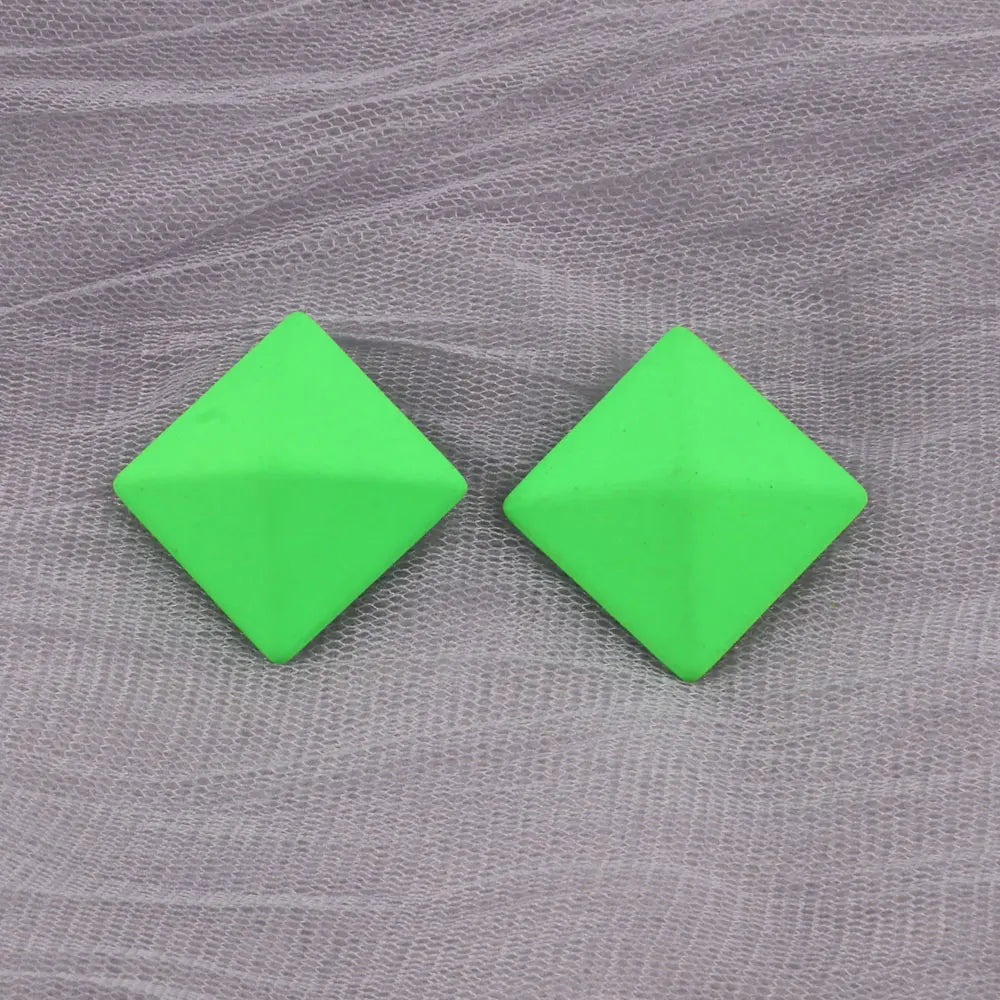 Geometry Neon Round Square Acrylic Earrings