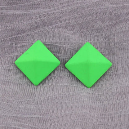Geometry Neon Round Square Acrylic Earrings