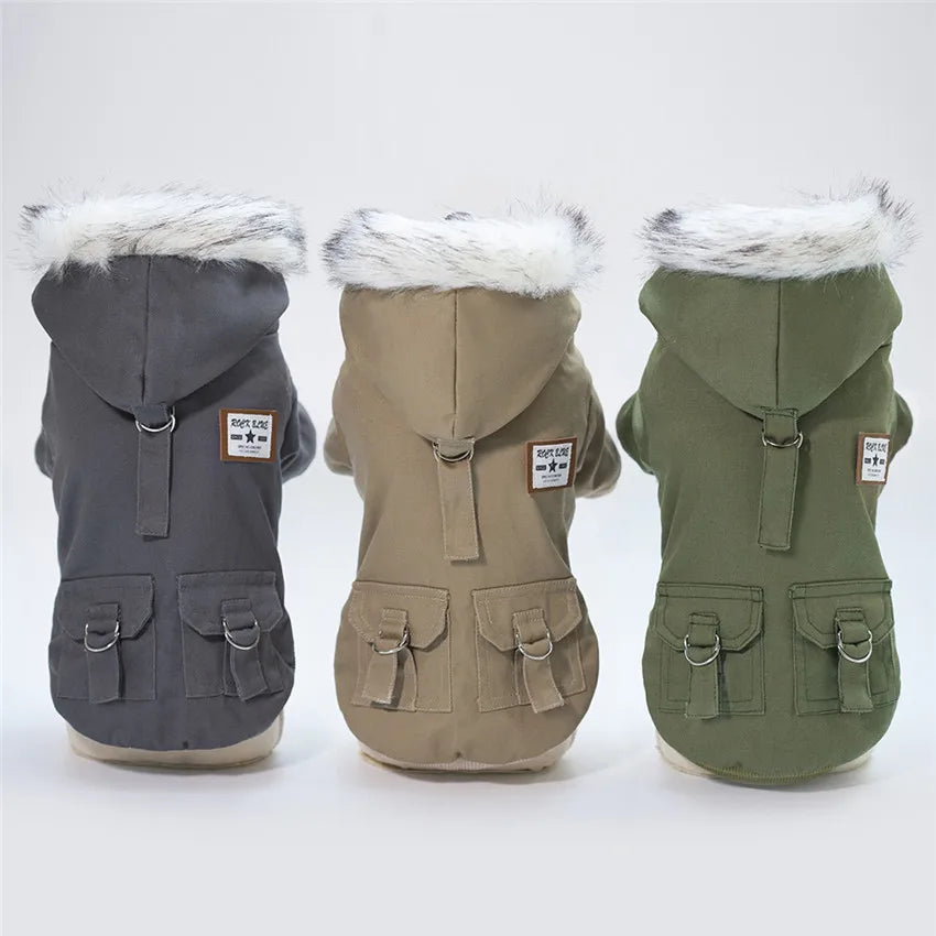 Warm Cotton Winter Dog Jacket Hoodie