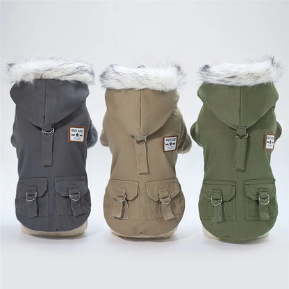 Warm Cotton Winter Dog Jacket Hoodie