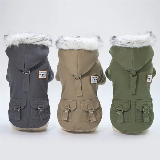 Warm Cotton Winter Dog Jacket Hoodie